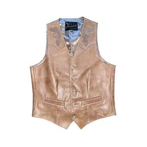Vintage Harold’s In The Heights Houston Leather Button Down Vest